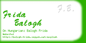 frida balogh business card